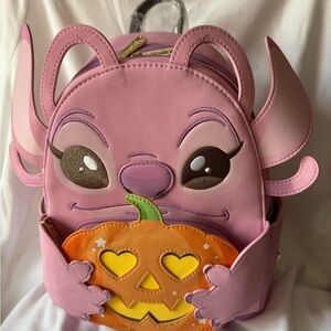 Disney Loungefly, Angel Fig holding pumpkin, Pink Character Kids Backpack